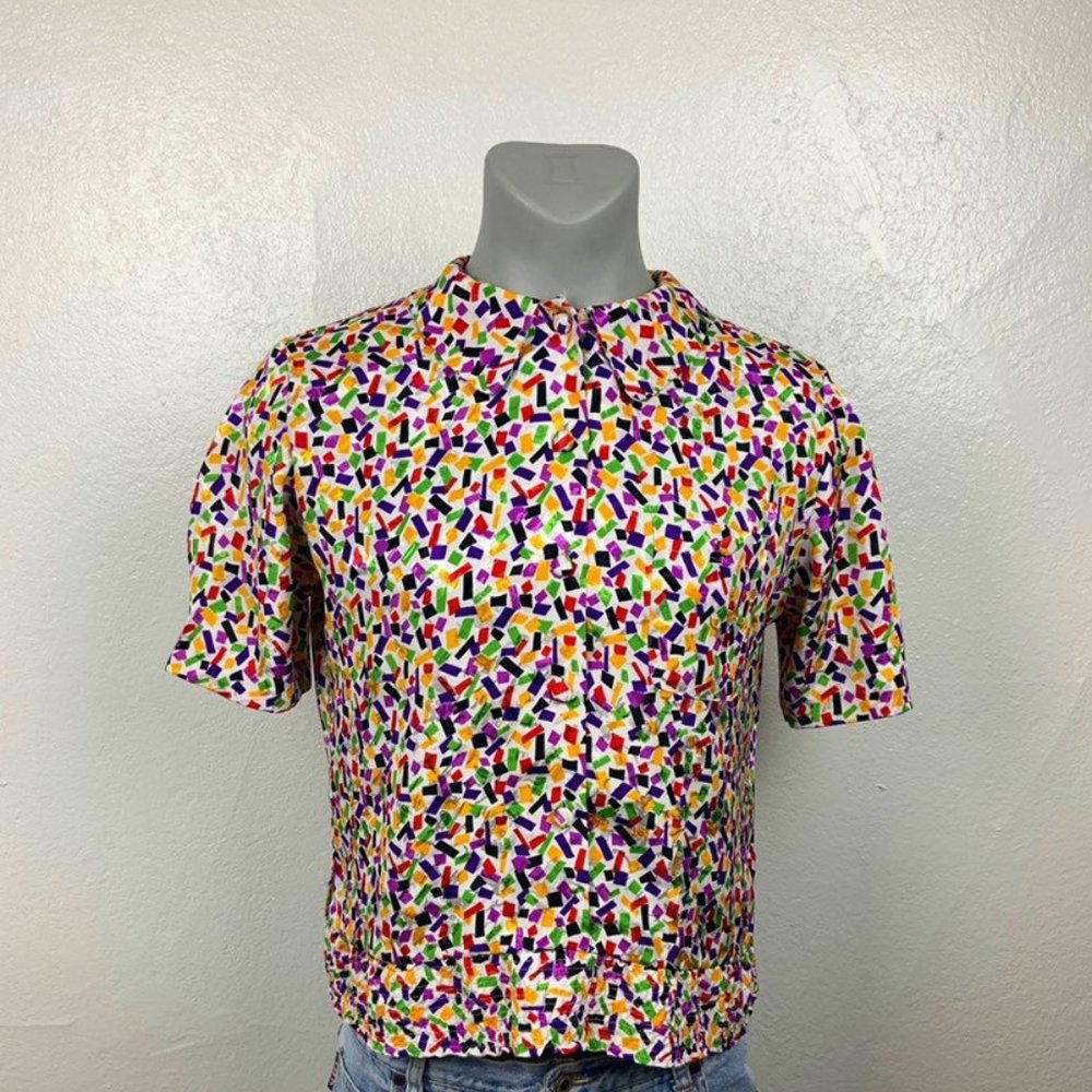Pierre Cardin Colorful Confetti 90s Womens Shirt